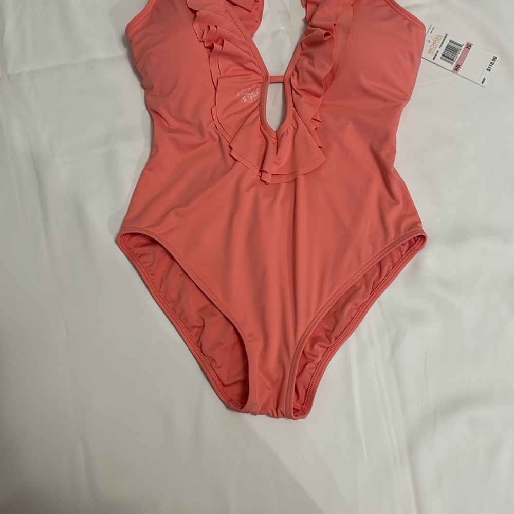 Coral Ruffle One-Piece Swimsuit